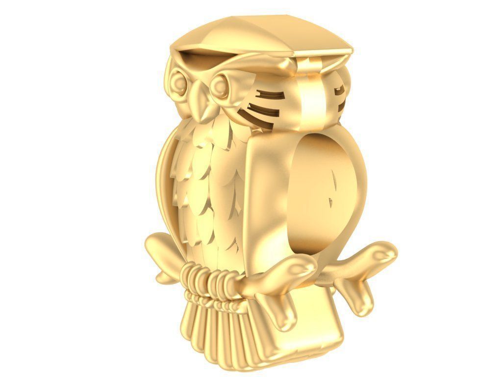 owl charm 2955 3D print model_6