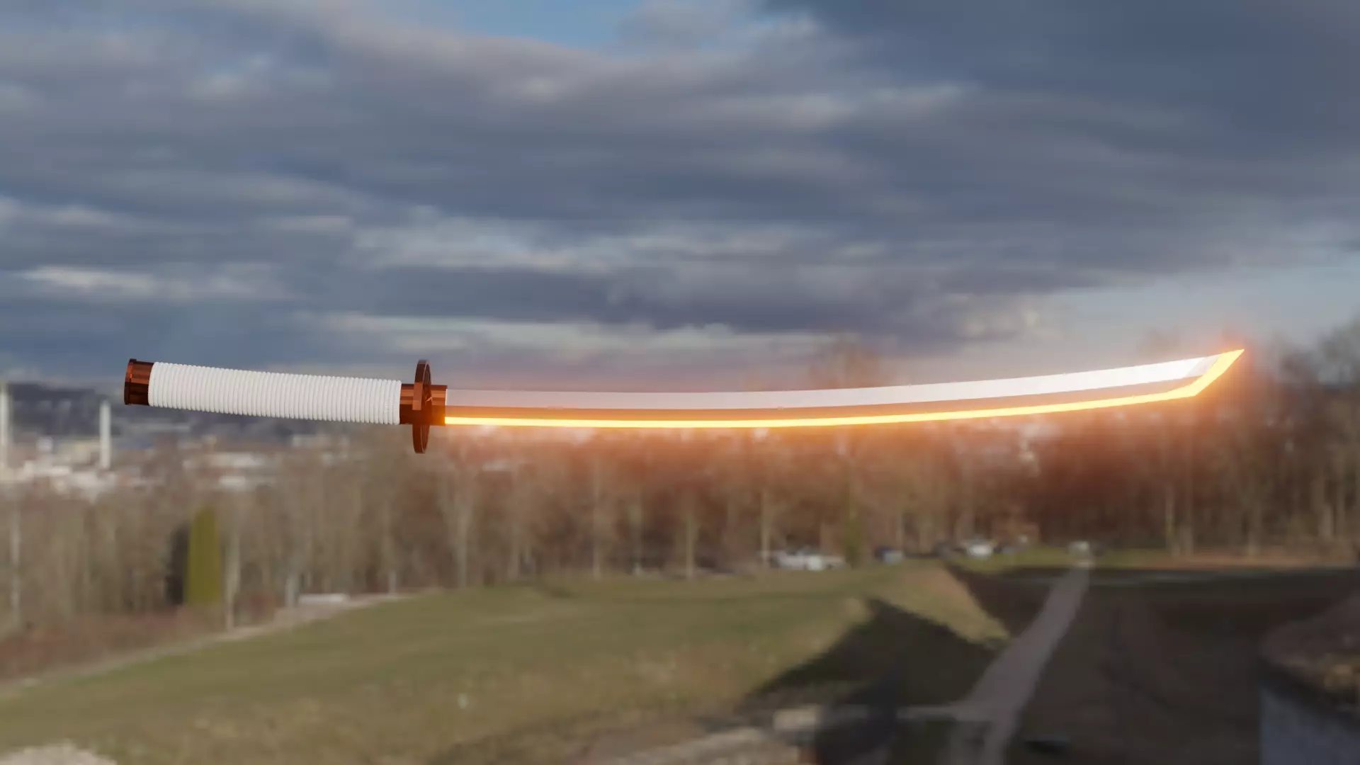 KATANA samurai sword Low-poly 3D model_0