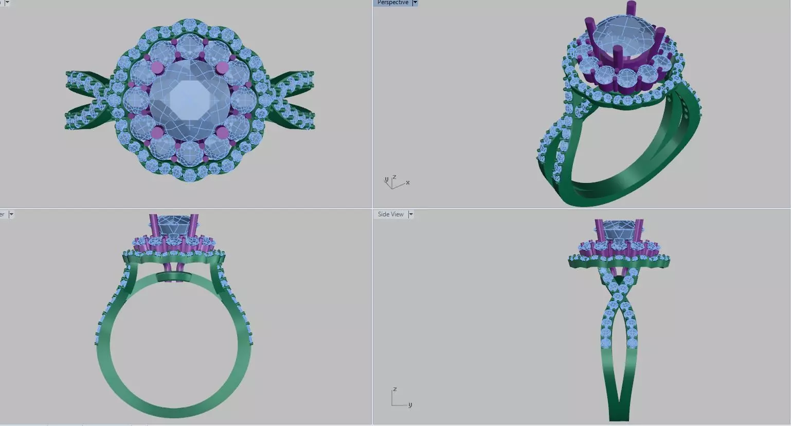 diamond ring 3D print model_0