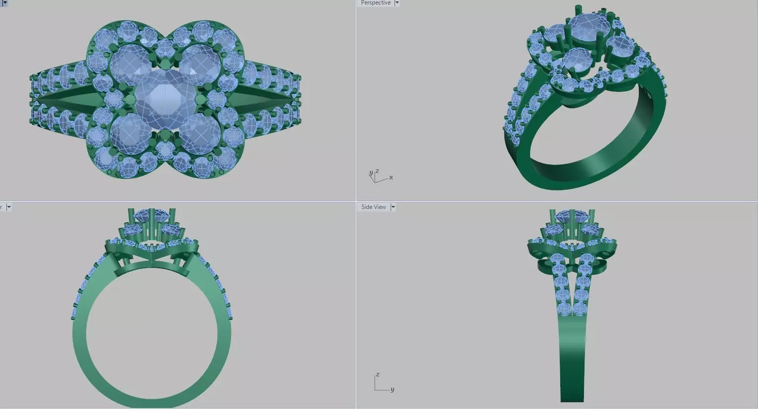 diamond ring 3D print model_0