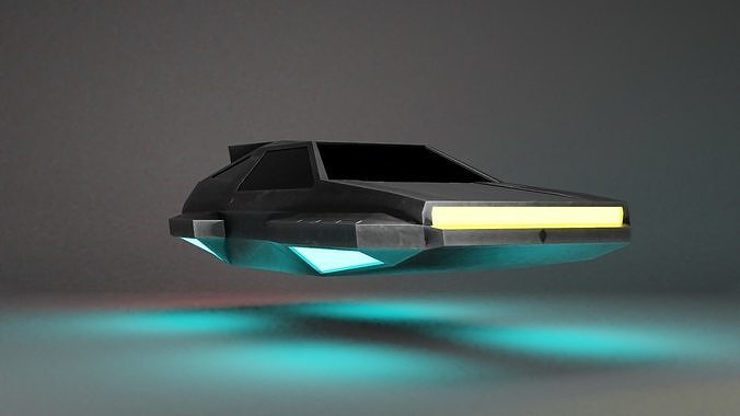 DMC Scifi Hover Car Low-poly 3D model