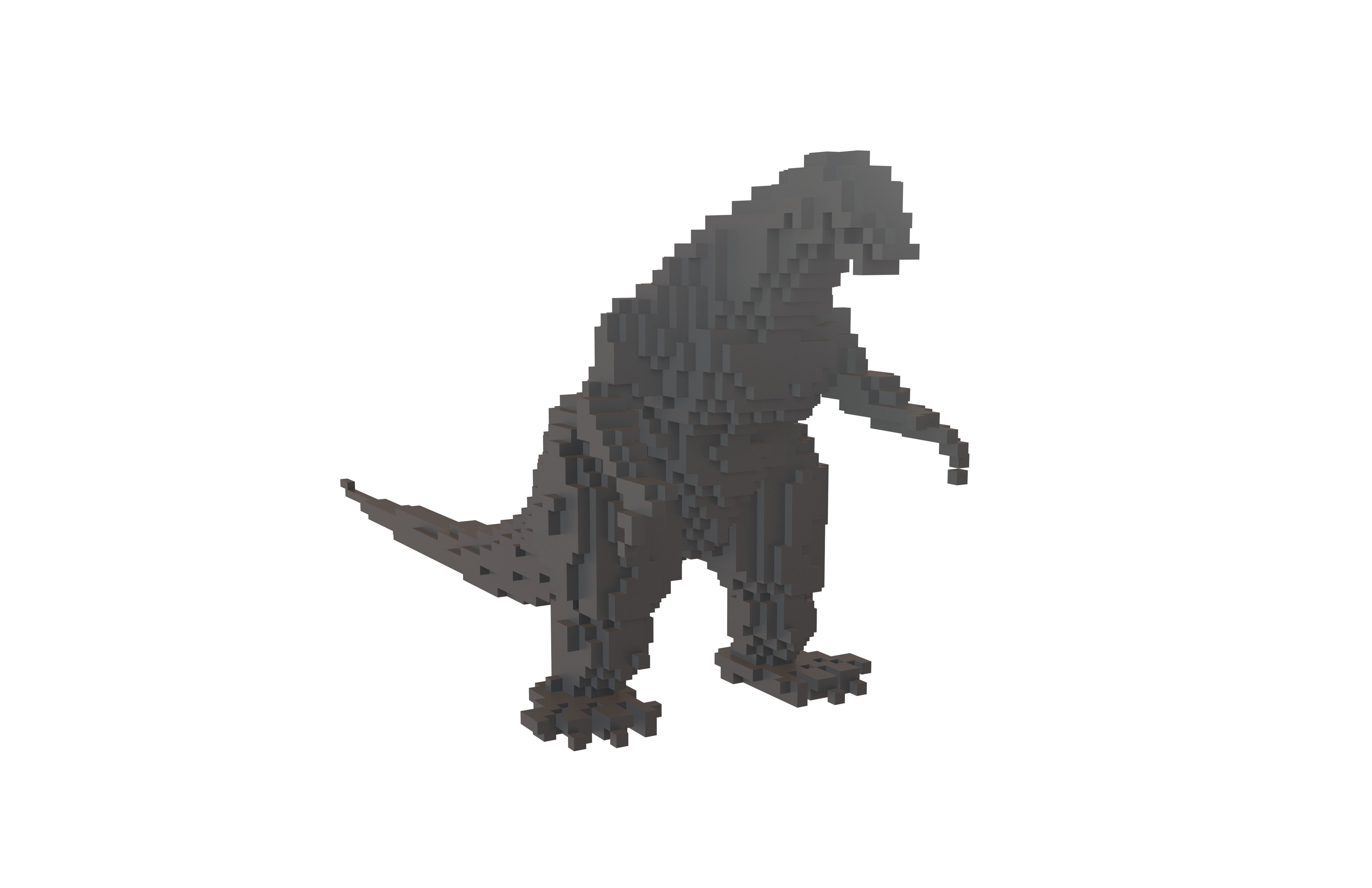 Voxel Godzilla v1 001 Low-poly 3D model_1