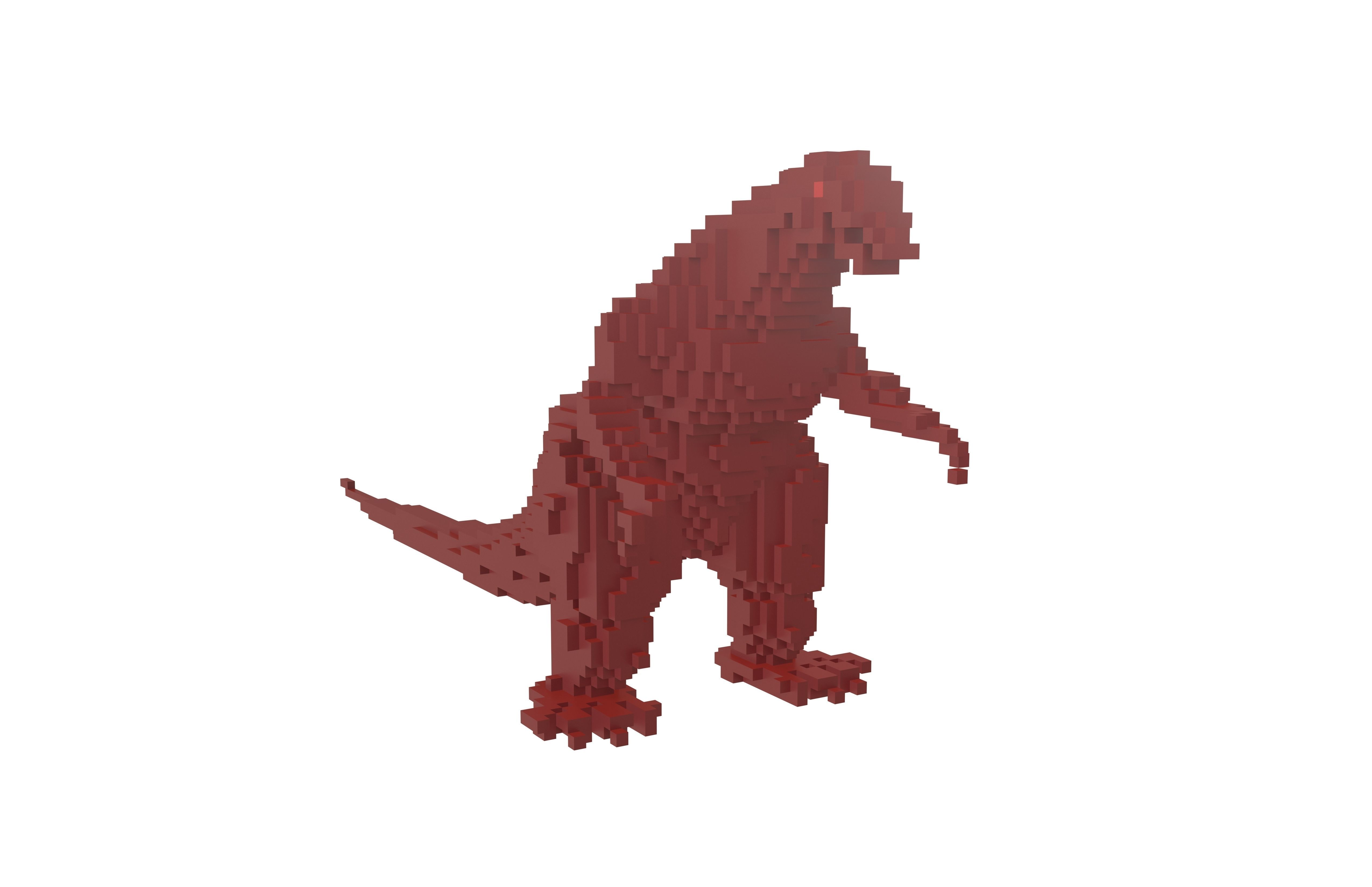 Voxel Godzilla v1 002 Low-poly 3D model_1