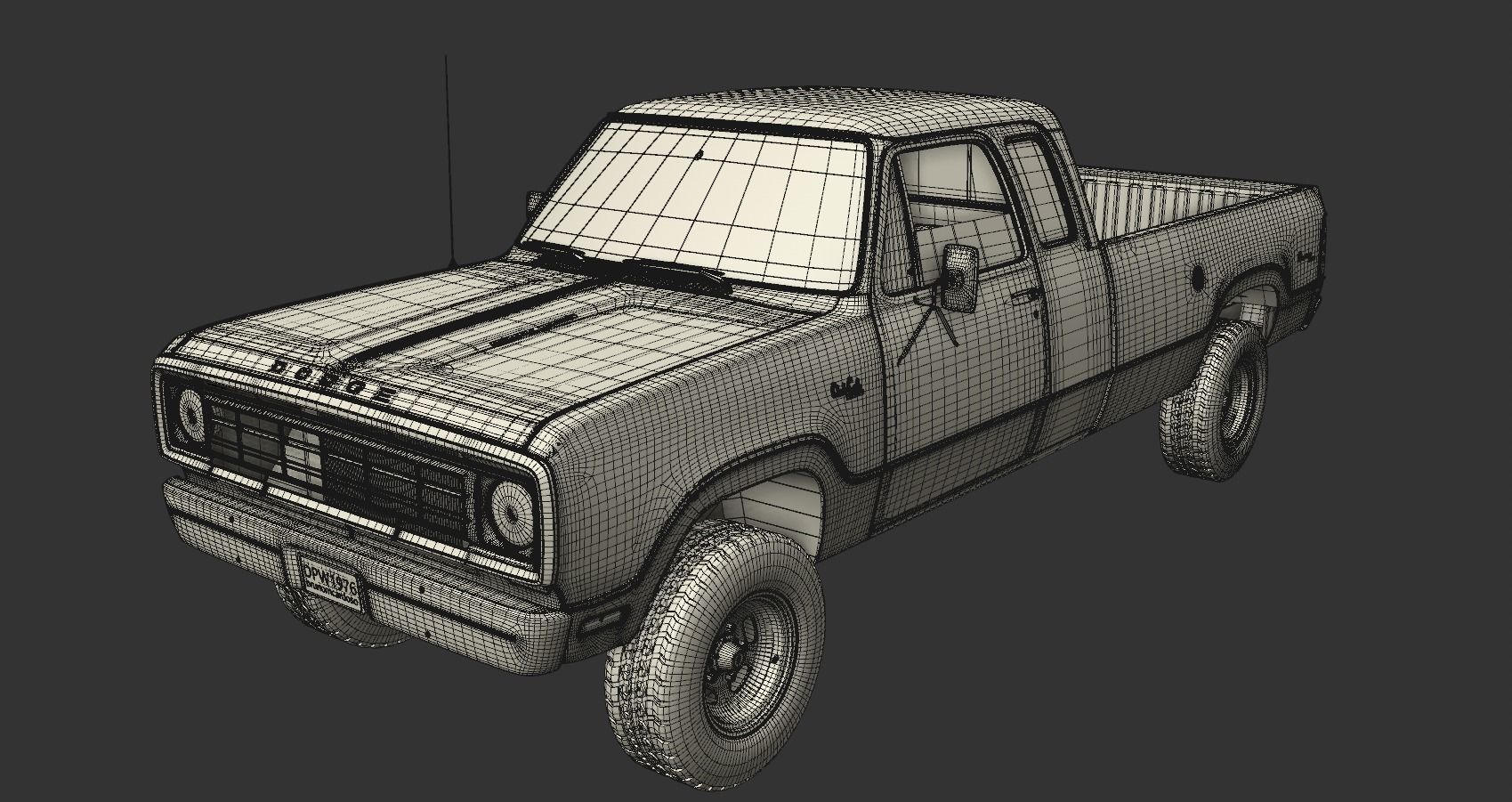 Dodge Power Wagon W200 ClubCab S1 1976 3D model_19