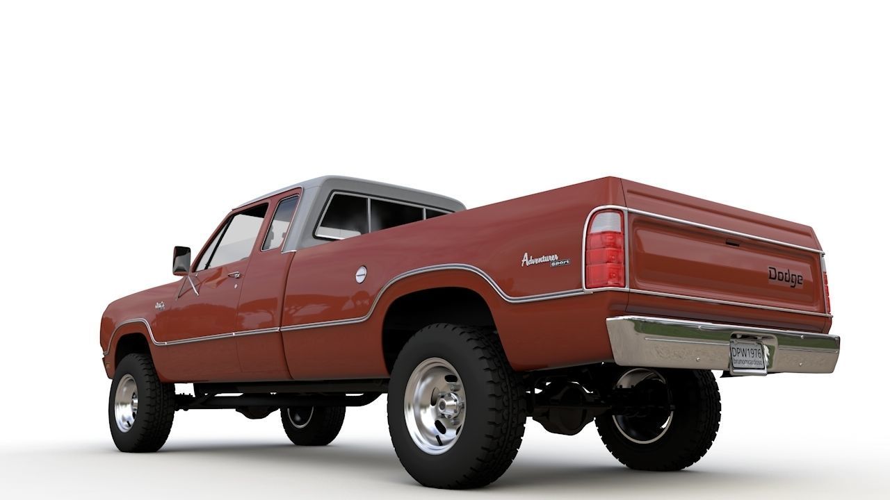 Dodge Power Wagon W200 ClubCab S1 1976 3D model_2