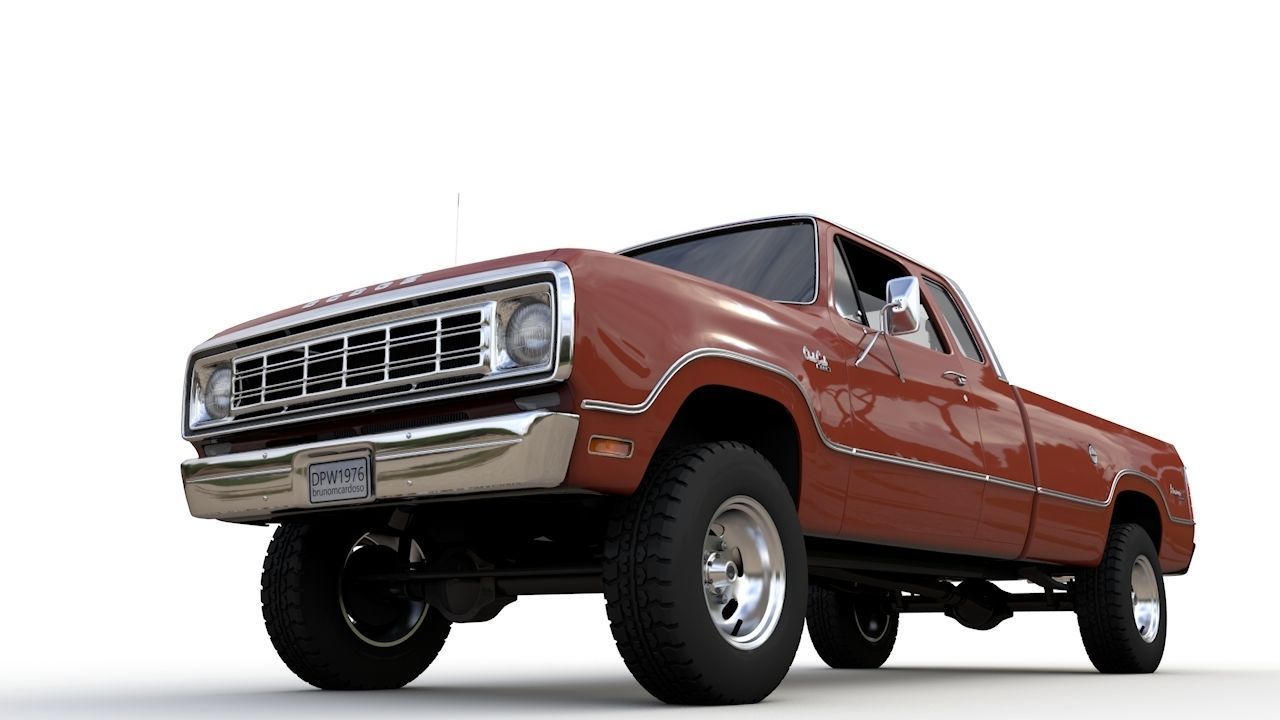 Dodge Power Wagon W200 ClubCab S1 1976 3D model_3