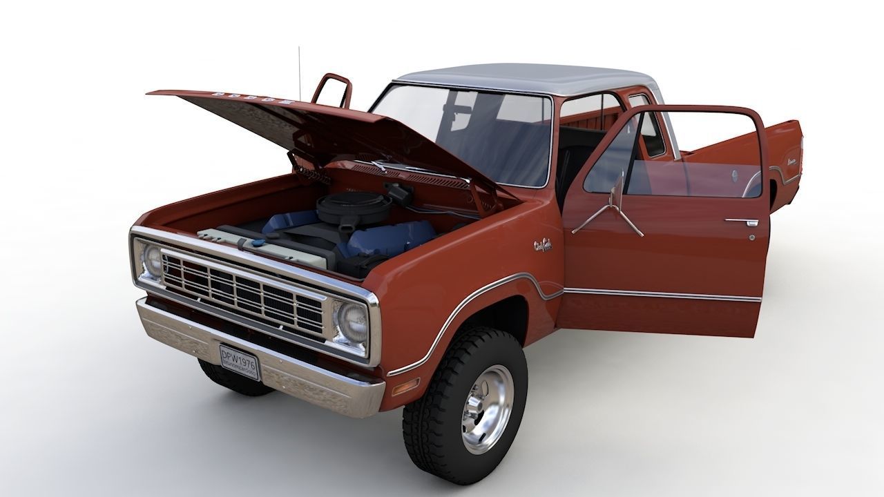 Dodge Power Wagon W200 ClubCab S1 1976 3D model_1