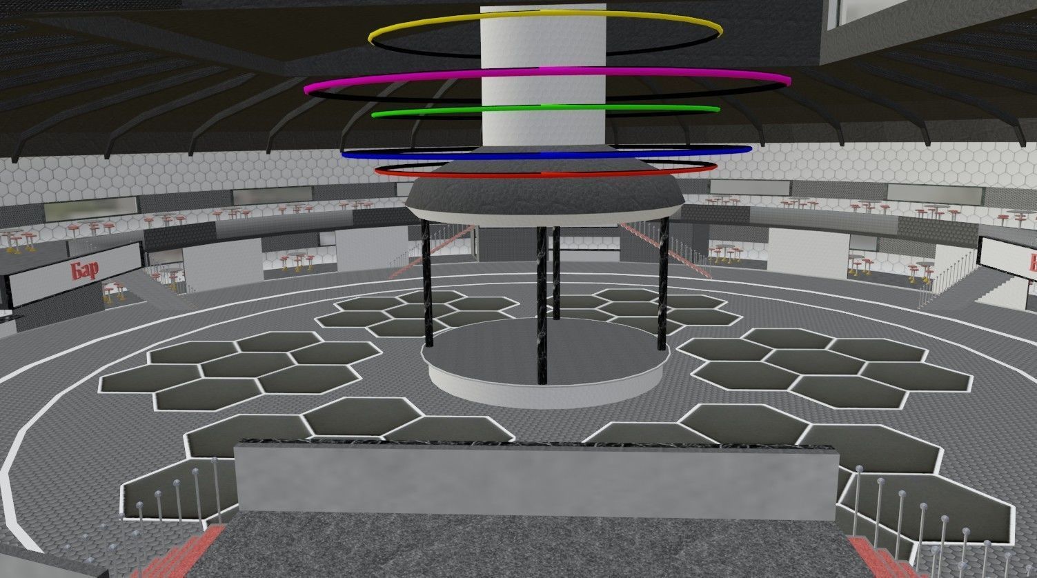 Disco plate Low-poly 3D model_4
