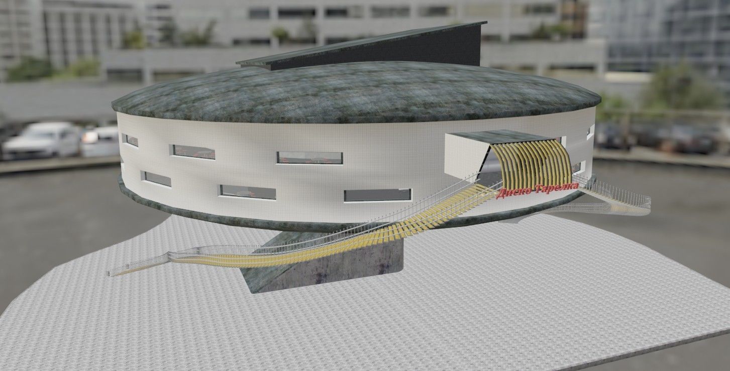 Disco plate Low-poly 3D model_1