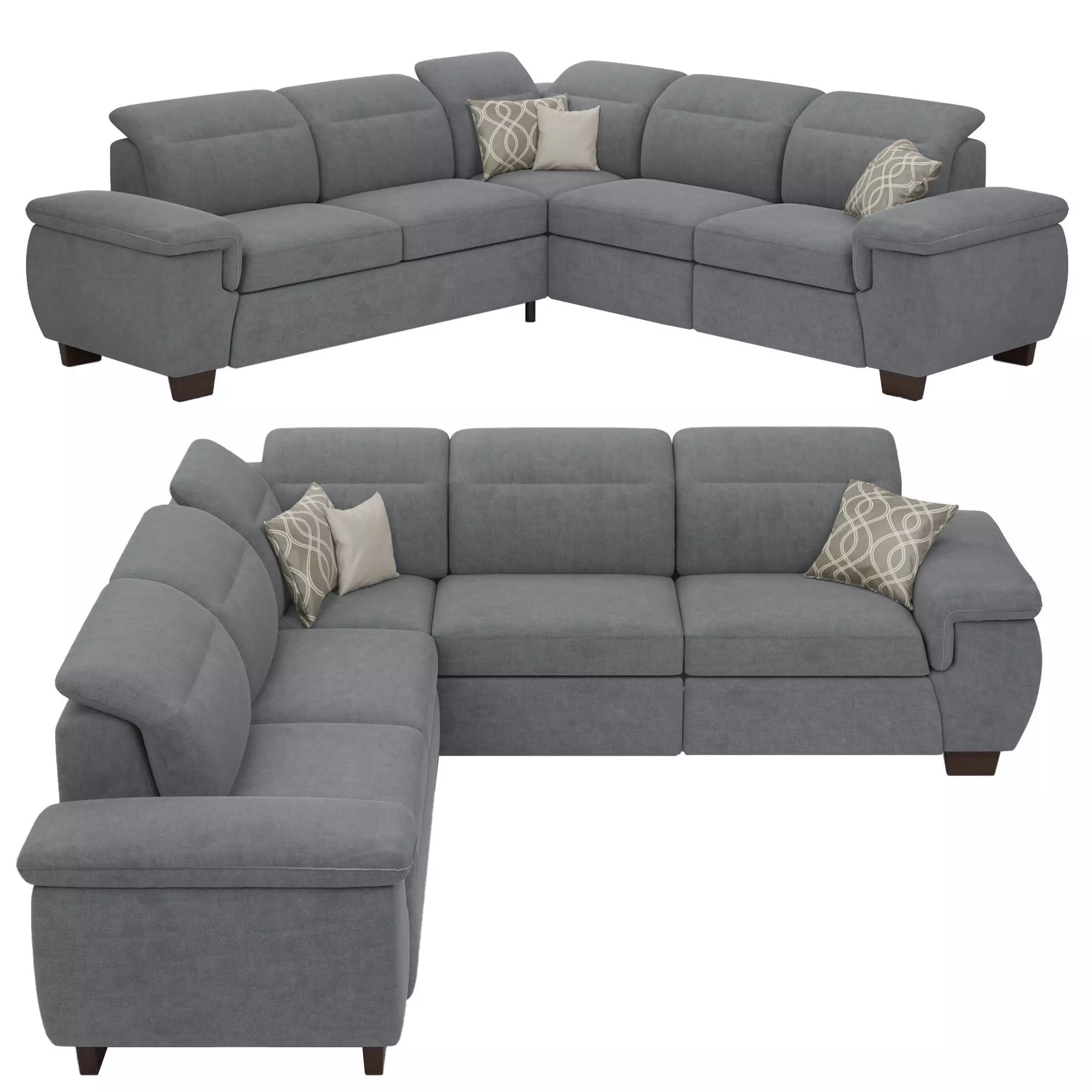 Miramar Fabric Power Sectional Sofa 3D model_0