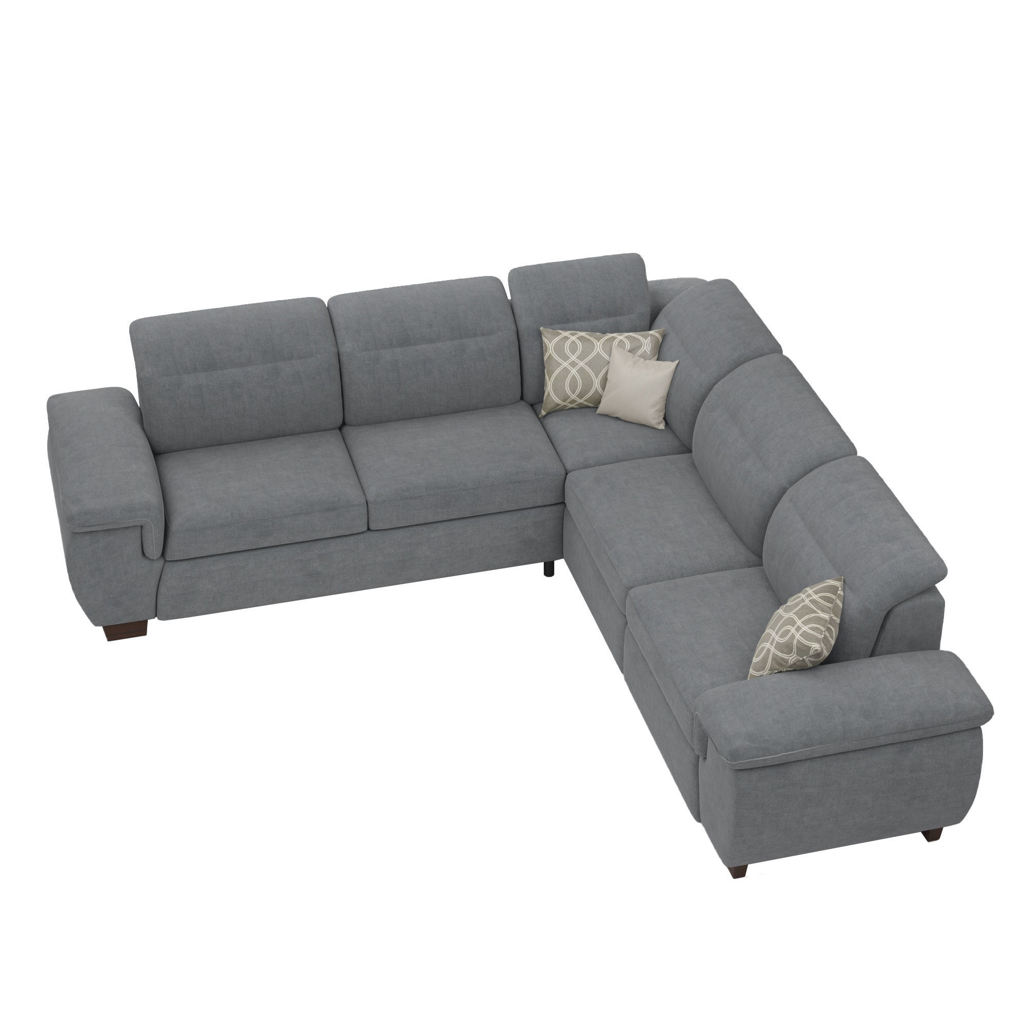 Miramar Fabric Power Sectional Sofa 3D model_5