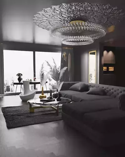 LIVING ROOM INTERIOR DESIGN MADE IN BLENDER