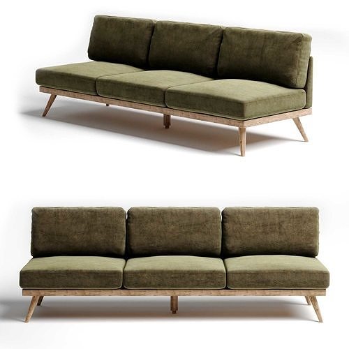 Tilly Sofa In Romo Loden By Bd Studio 3D model