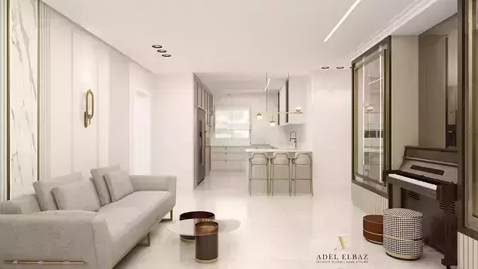 model of a house in a modern classic  3D model