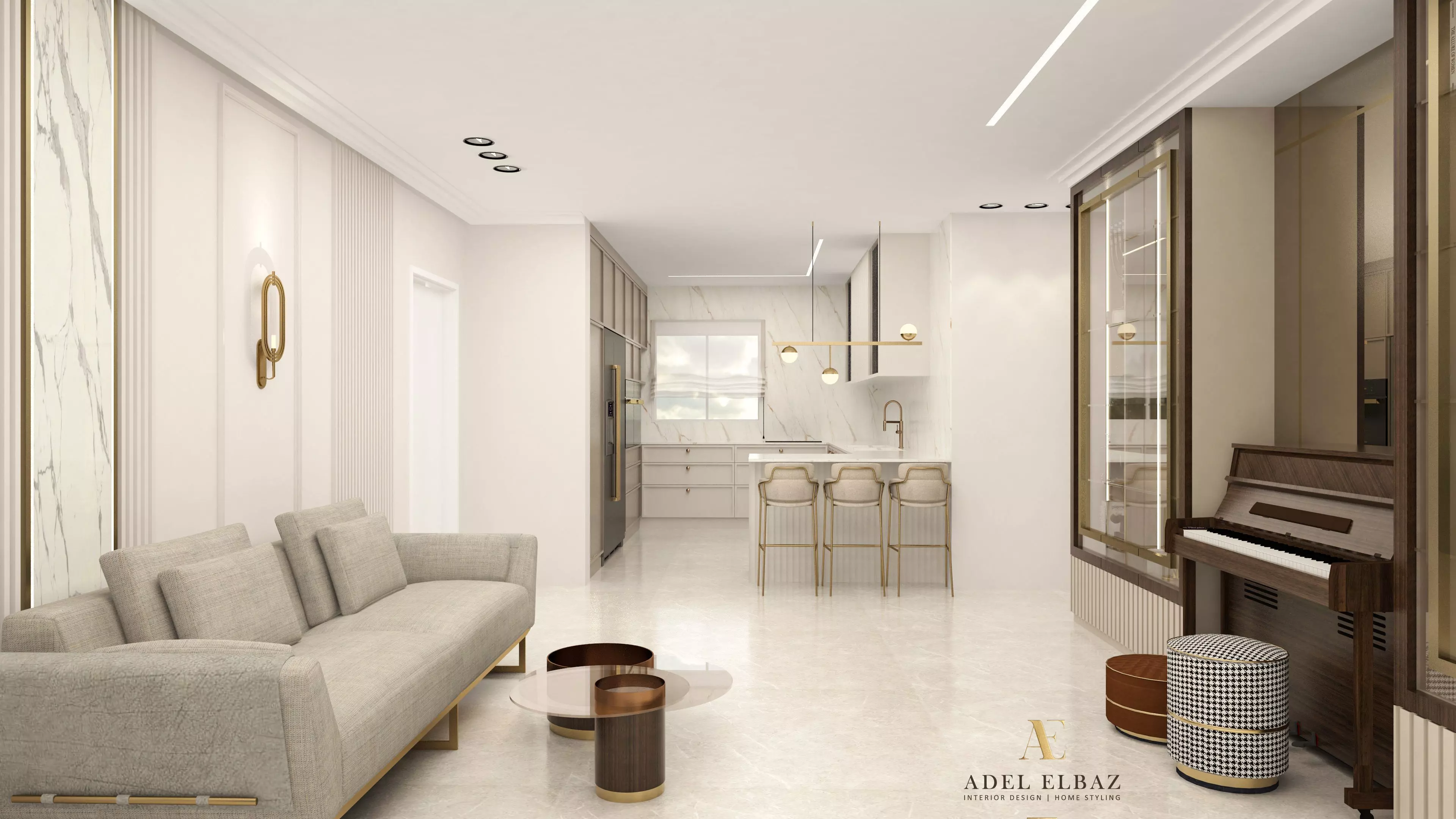 model of a house in a modern classic 3D model