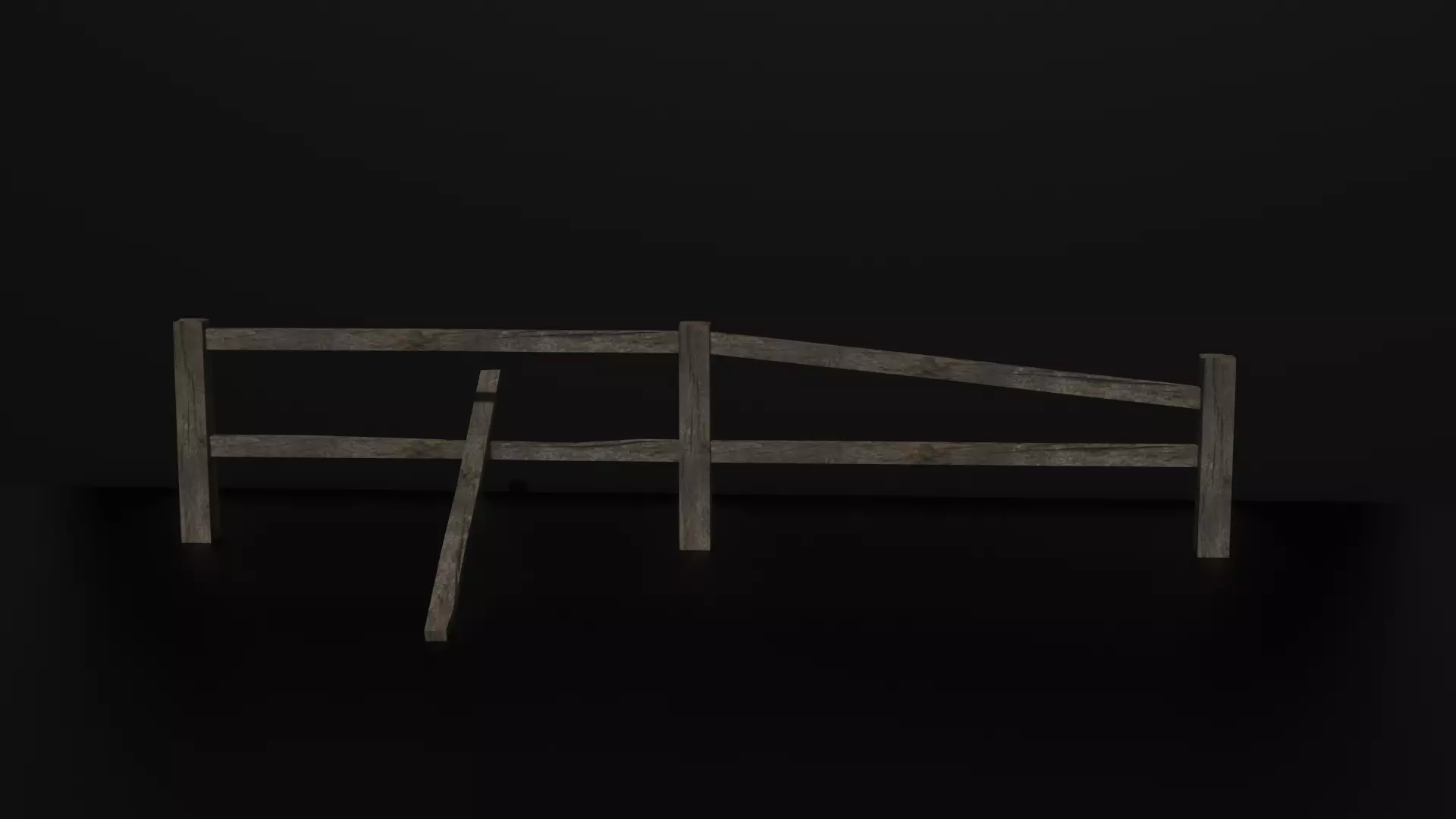 Game-Ready Modular Wooden Fence 3d Model Free low-poly 3D model