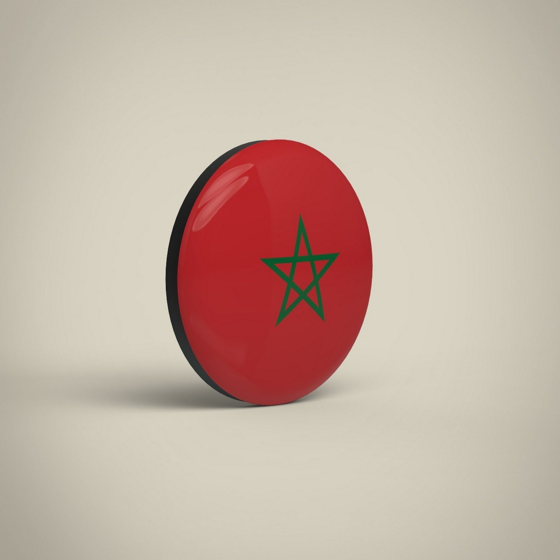 Morocco Badge Low-poly 3D model_1