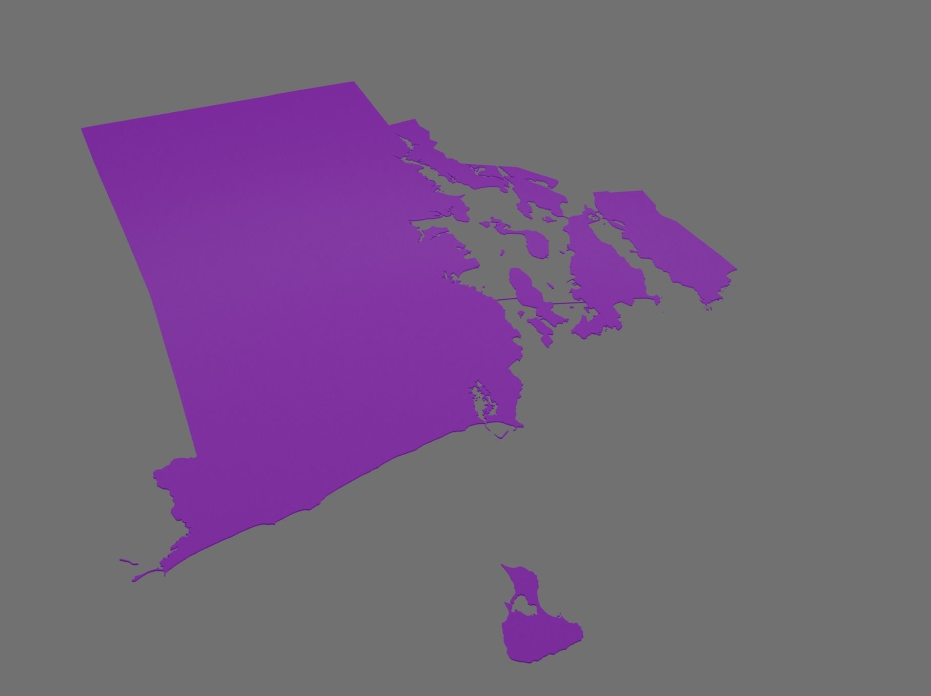 Rhode Island HD Outline 3D model_4