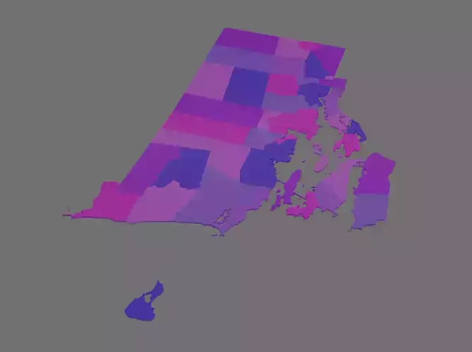 Rhode Island HD Outline 3D model Rhode Island HD Outline 3D model