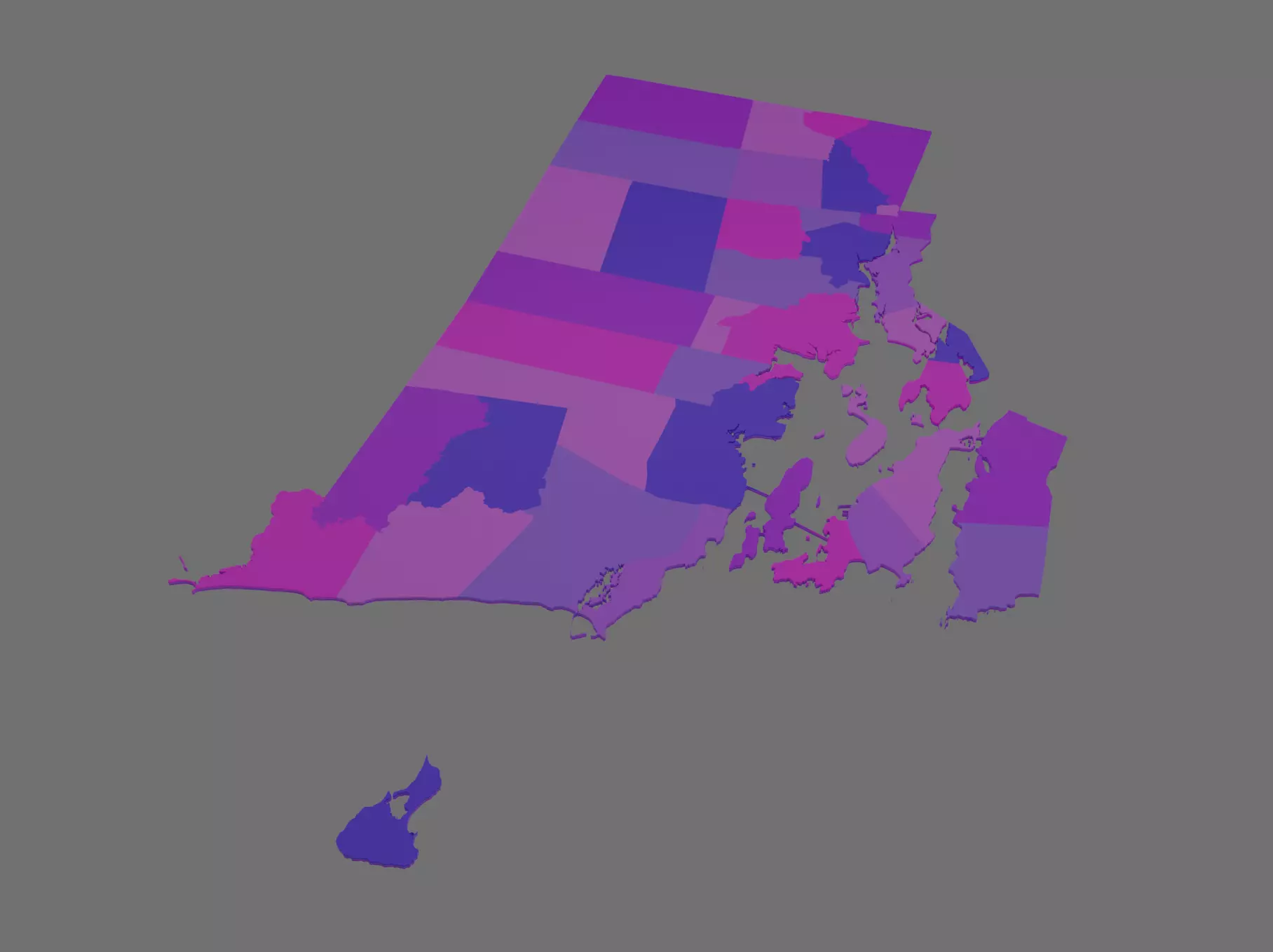 Rhode Island HD Outline 3D model_0
