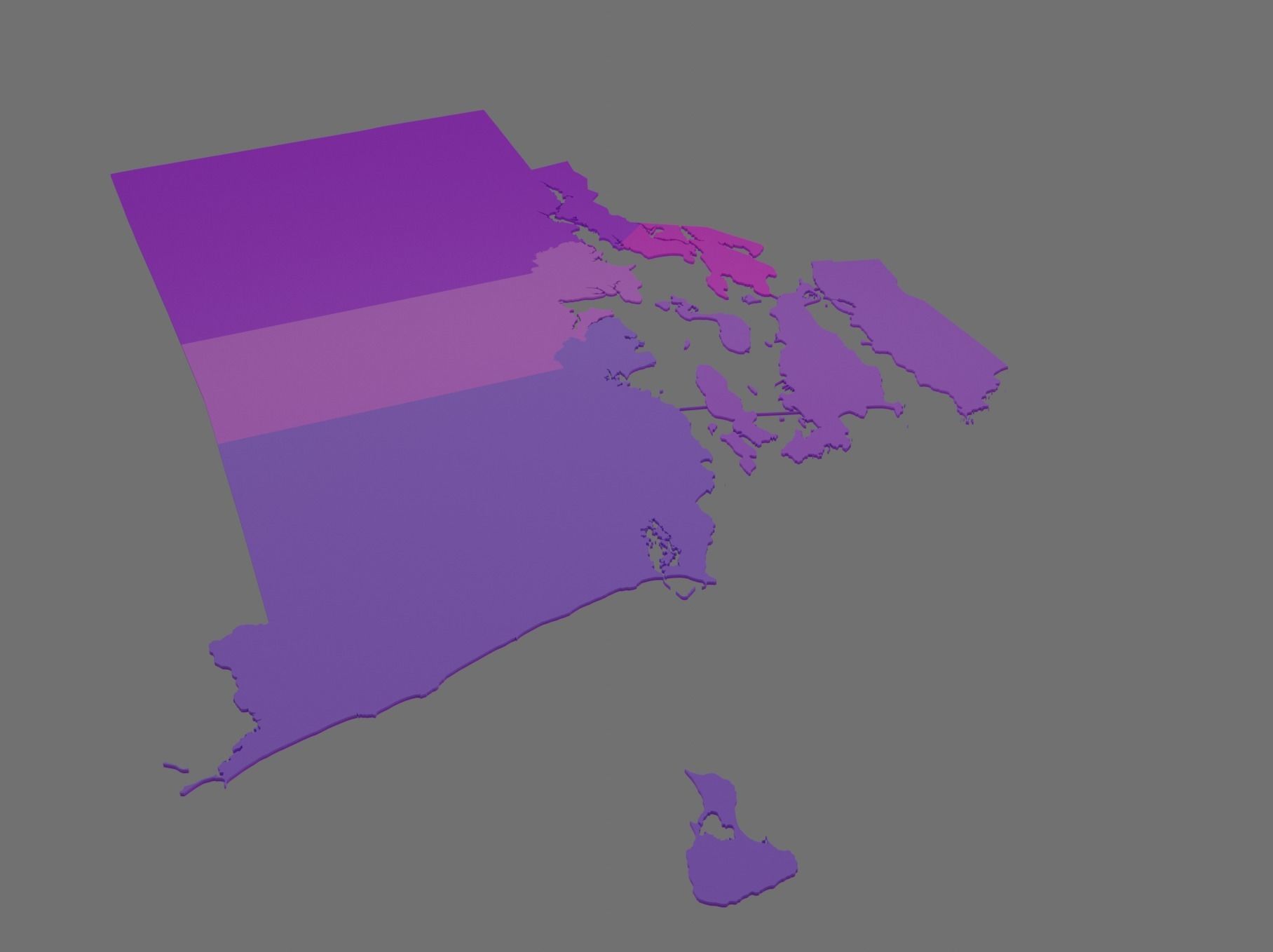 Rhode Island HD Outline 3D model_1