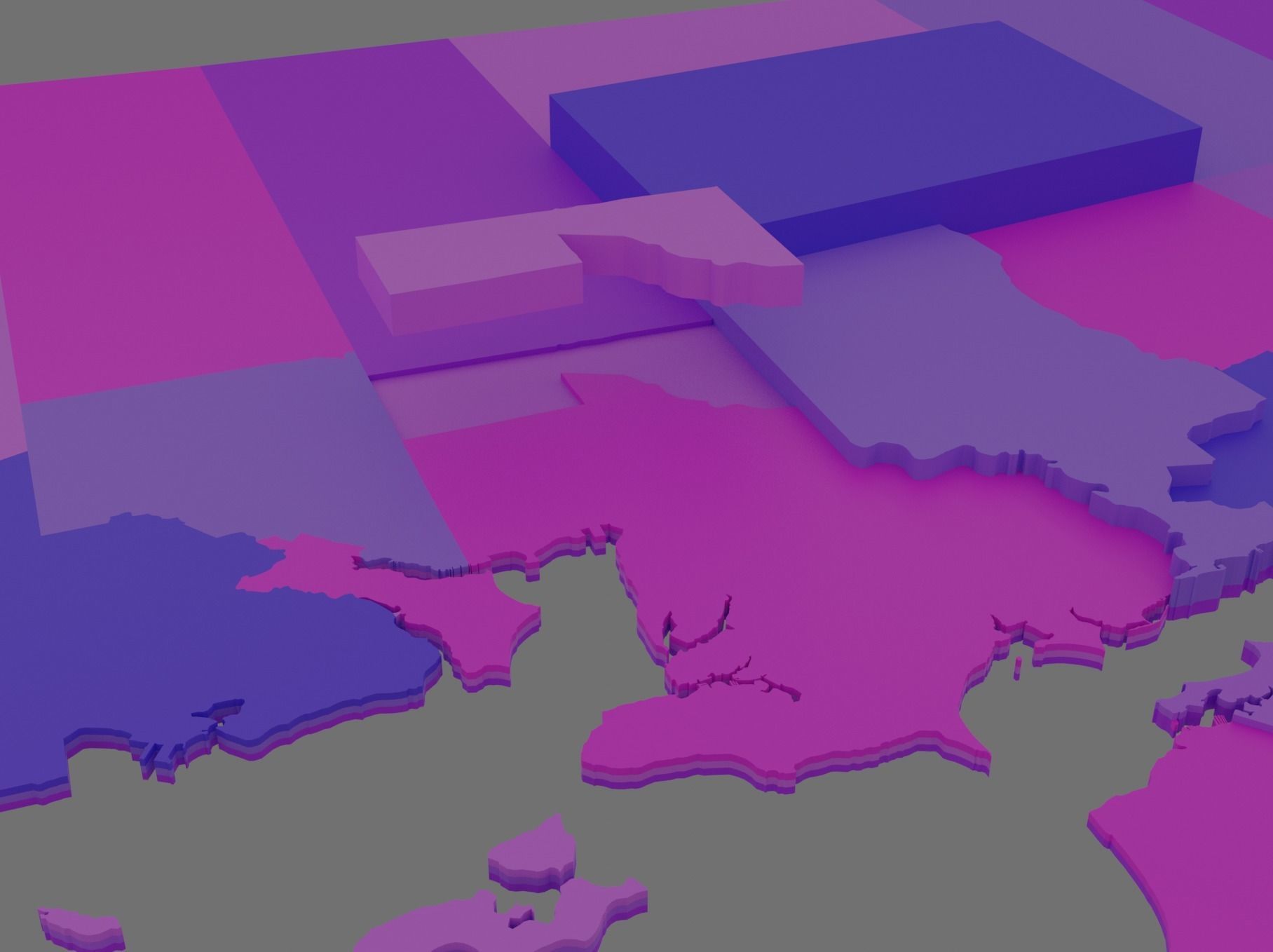 Rhode Island HD Outline 3D model_5
