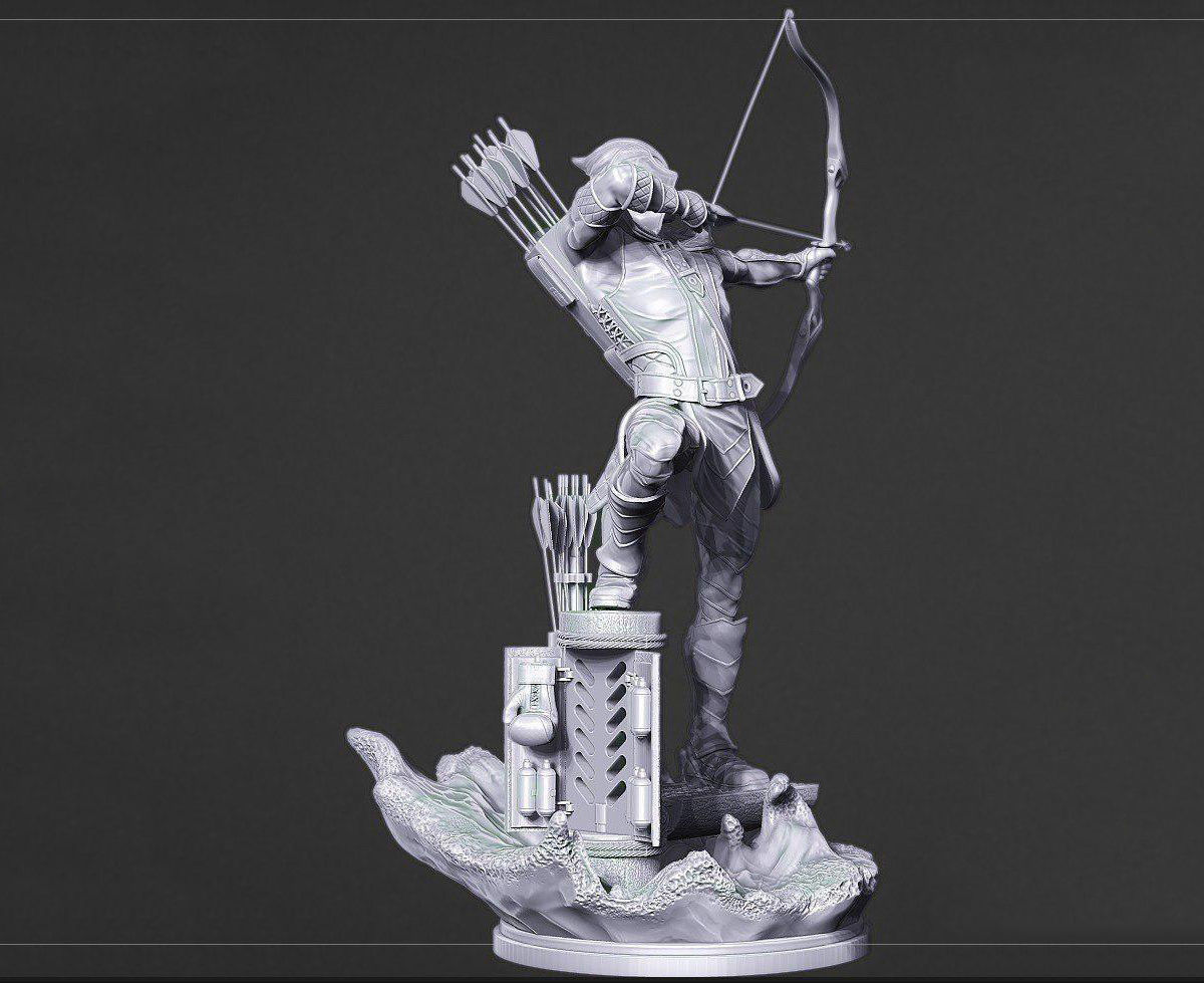 Green Arrow 3d model sculpture ready print 3D print model_2