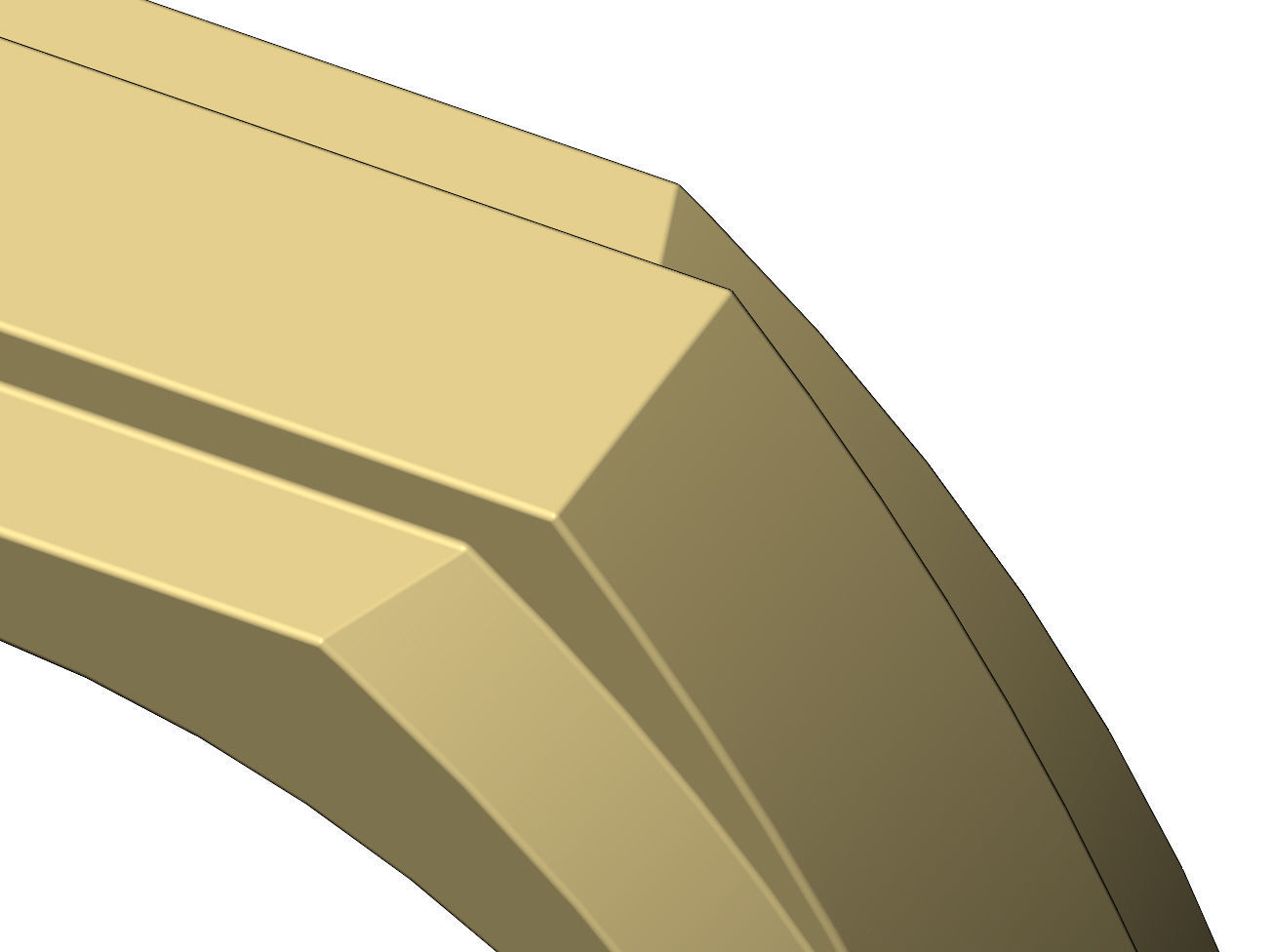 Rectangular stepped signet ring US sizes 5to13 3D print model_9