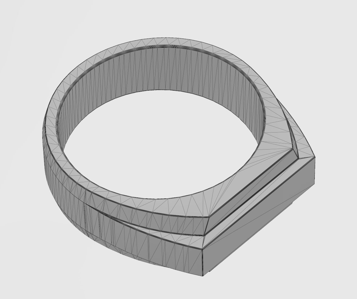 Rectangular stepped signet ring US sizes 5to13 3D print model_14