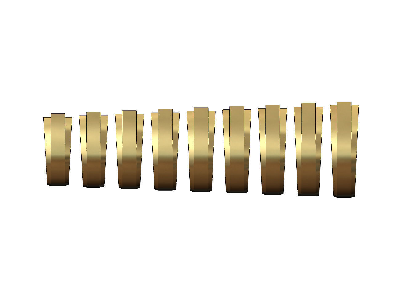 Rectangular stepped signet ring US sizes 5to13 3D print model_2