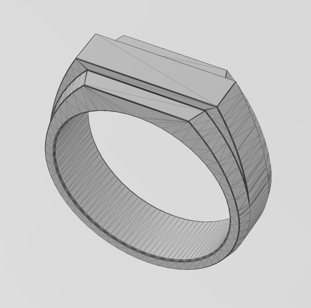 Rectangular stepped signet ring US sizes 5to13 3D print model_13