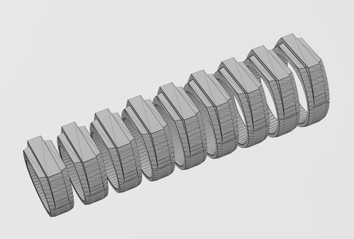 Rectangular stepped signet ring US sizes 5to13 3D print model_12