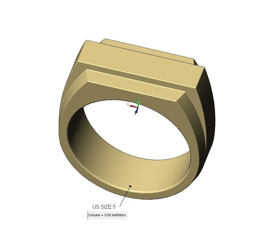 Rectangular stepped signet ring US sizes 5to13 3D print model_15