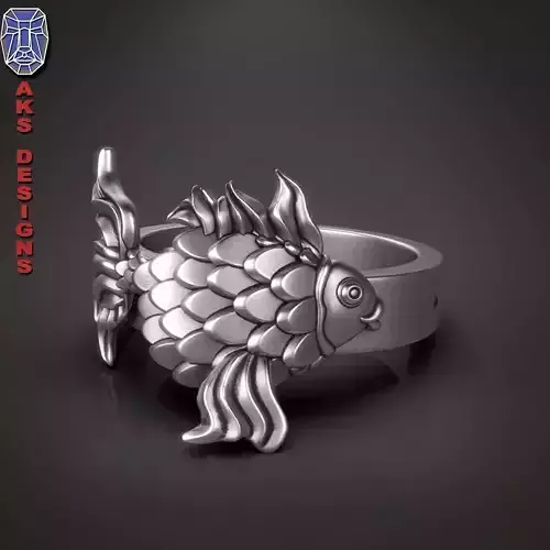  Ring organic jewelry Fish 1