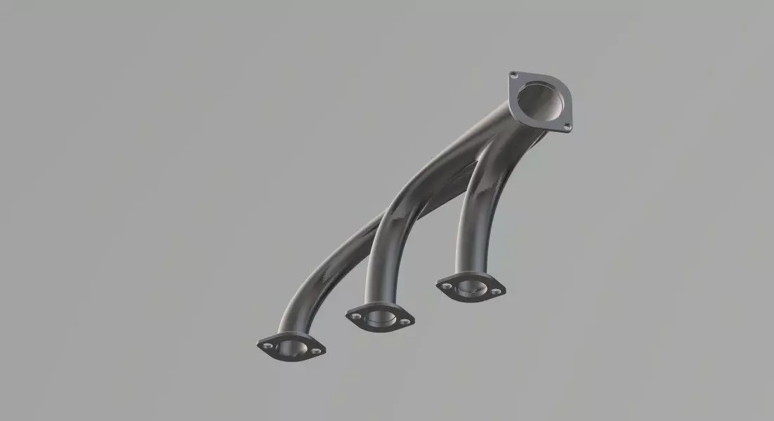 3 Cylinder header 3D print model_0