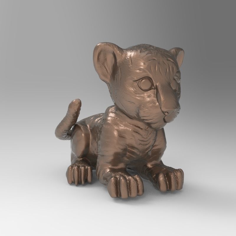 baby tiger 3D print model_2