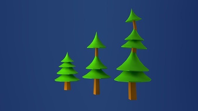 Tree Group 1 Low-poly 3D model