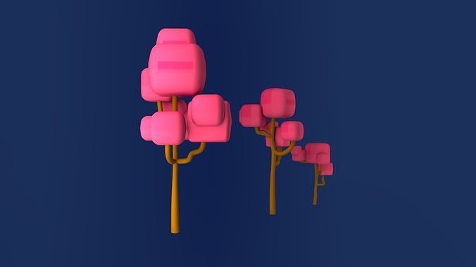 Tree Group 2 Low-poly 3D model