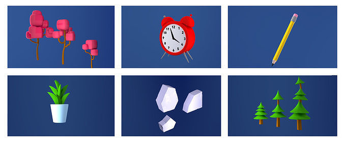 Hyper-Casual Model Pack  Low-poly 3D model