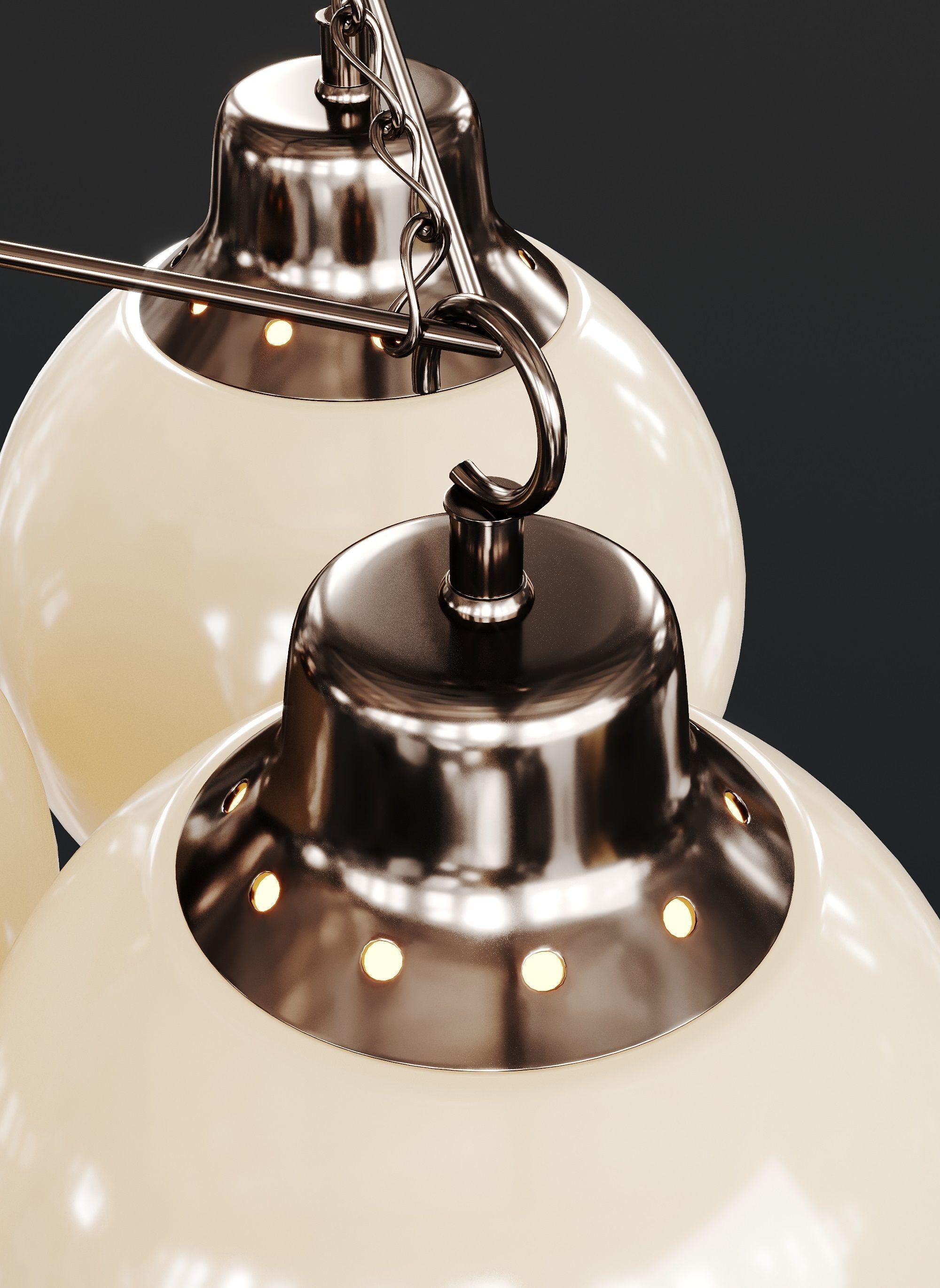 Mid-century Ceiling Mounted Pendant Light 3D model_5