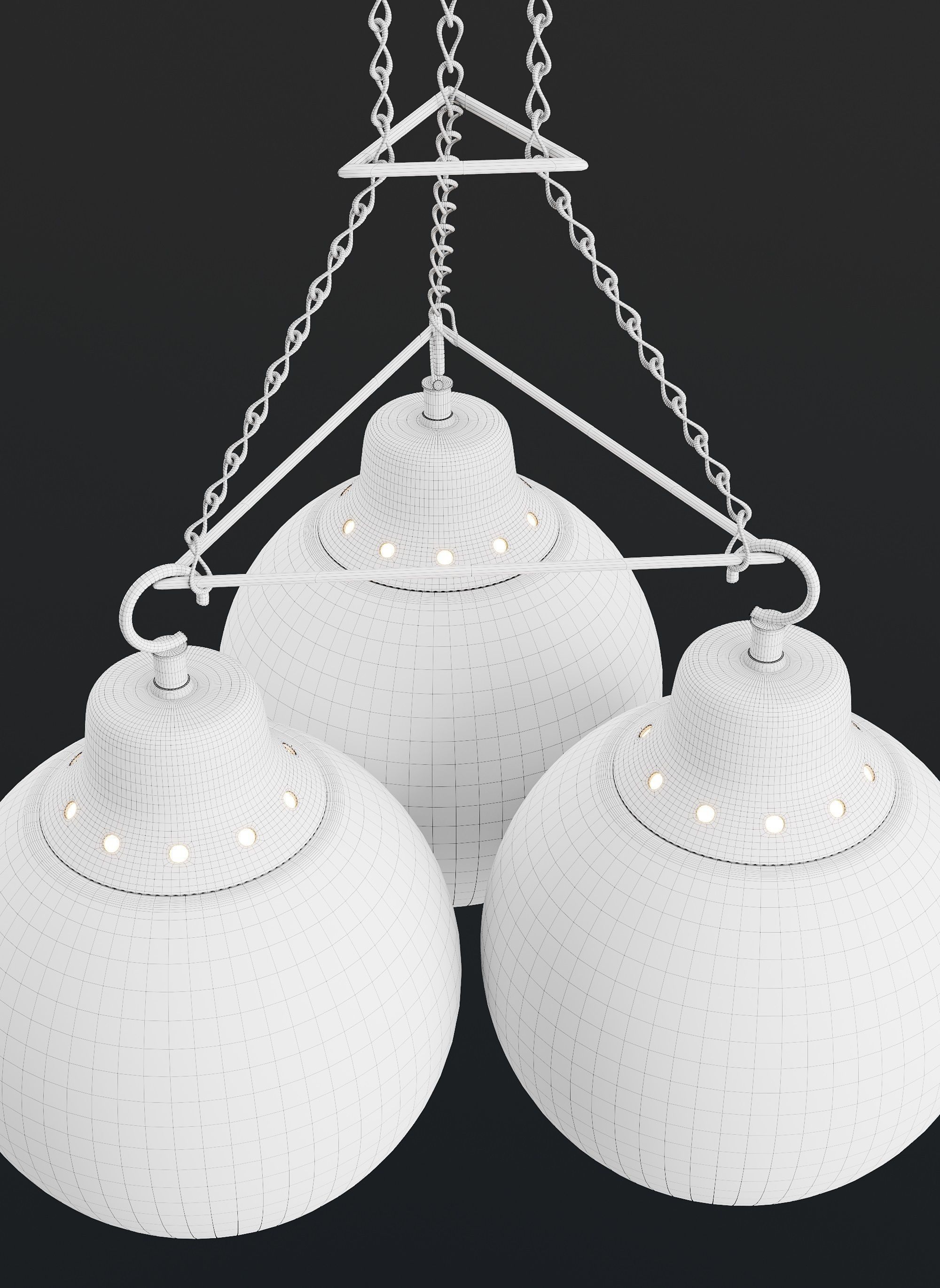 Mid-century Ceiling Mounted Pendant Light 3D model_6