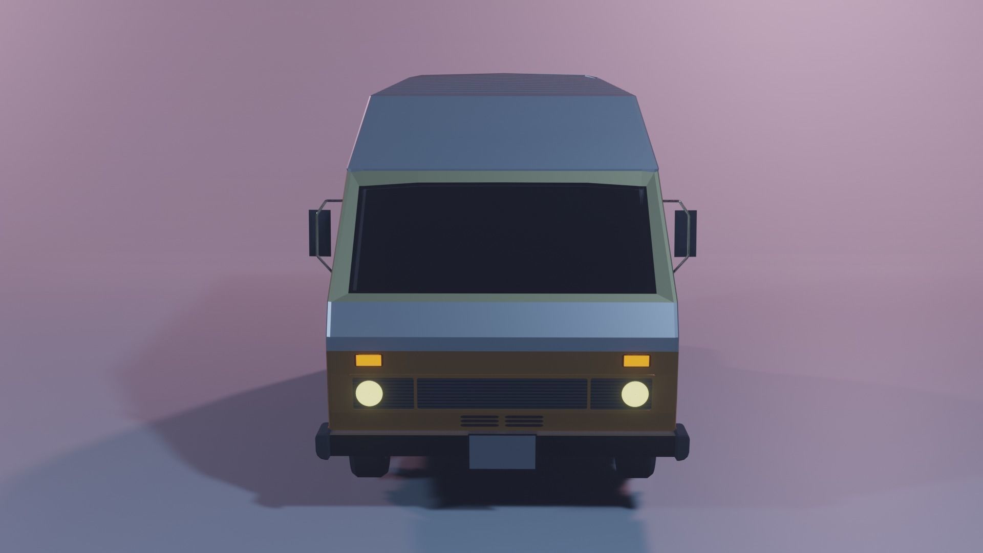 Retro Caravan Low Poly Low-poly 3D model_3