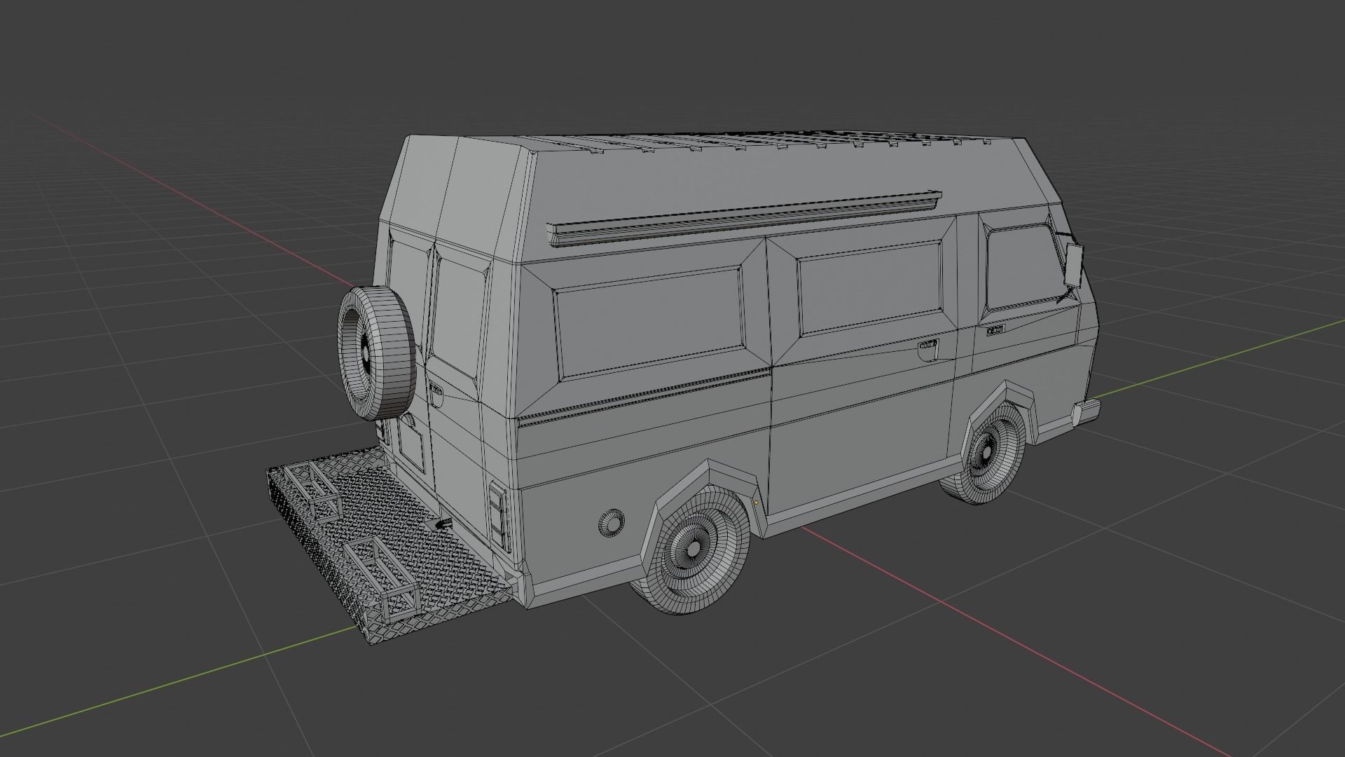 Retro Caravan Low Poly Low-poly 3D model_14