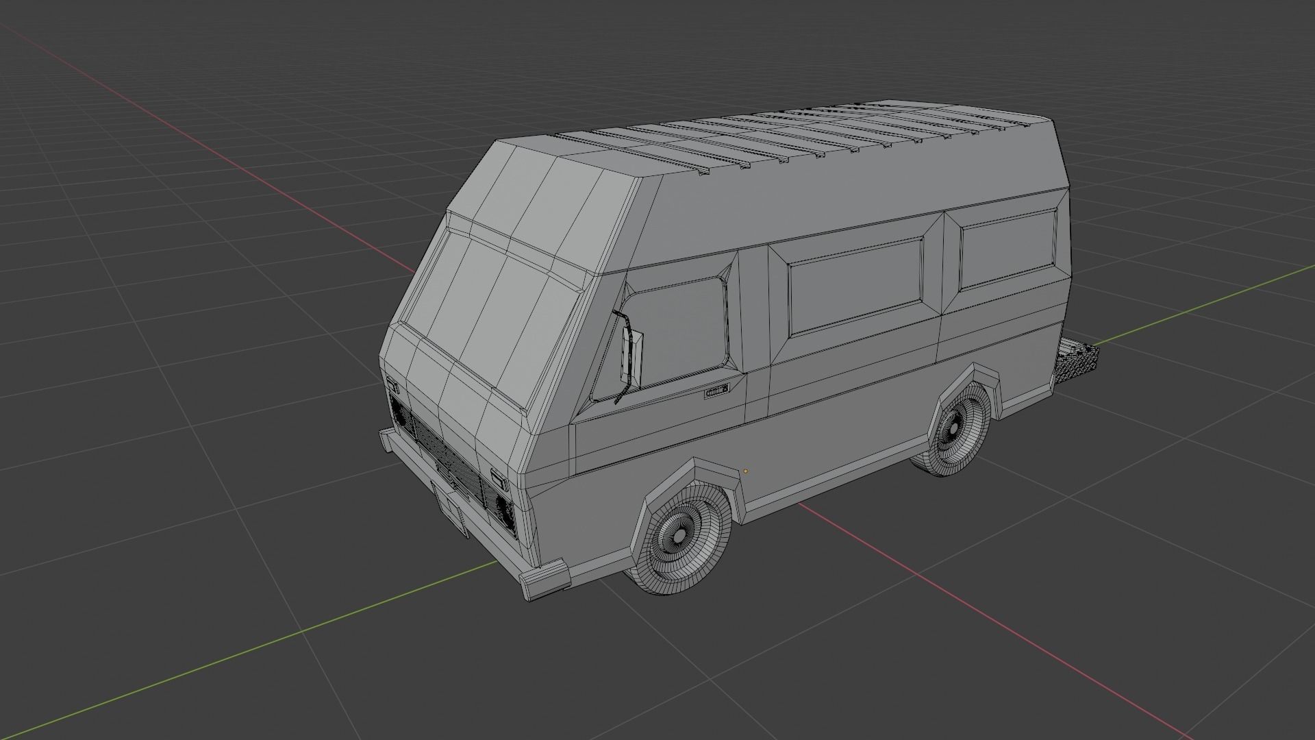 Retro Caravan Low Poly Low-poly 3D model_13
