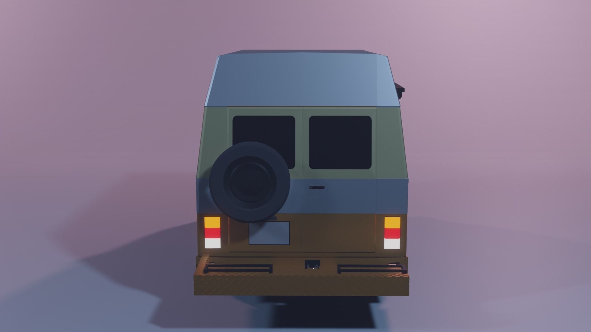 Retro Caravan Low Poly Low-poly 3D model_5