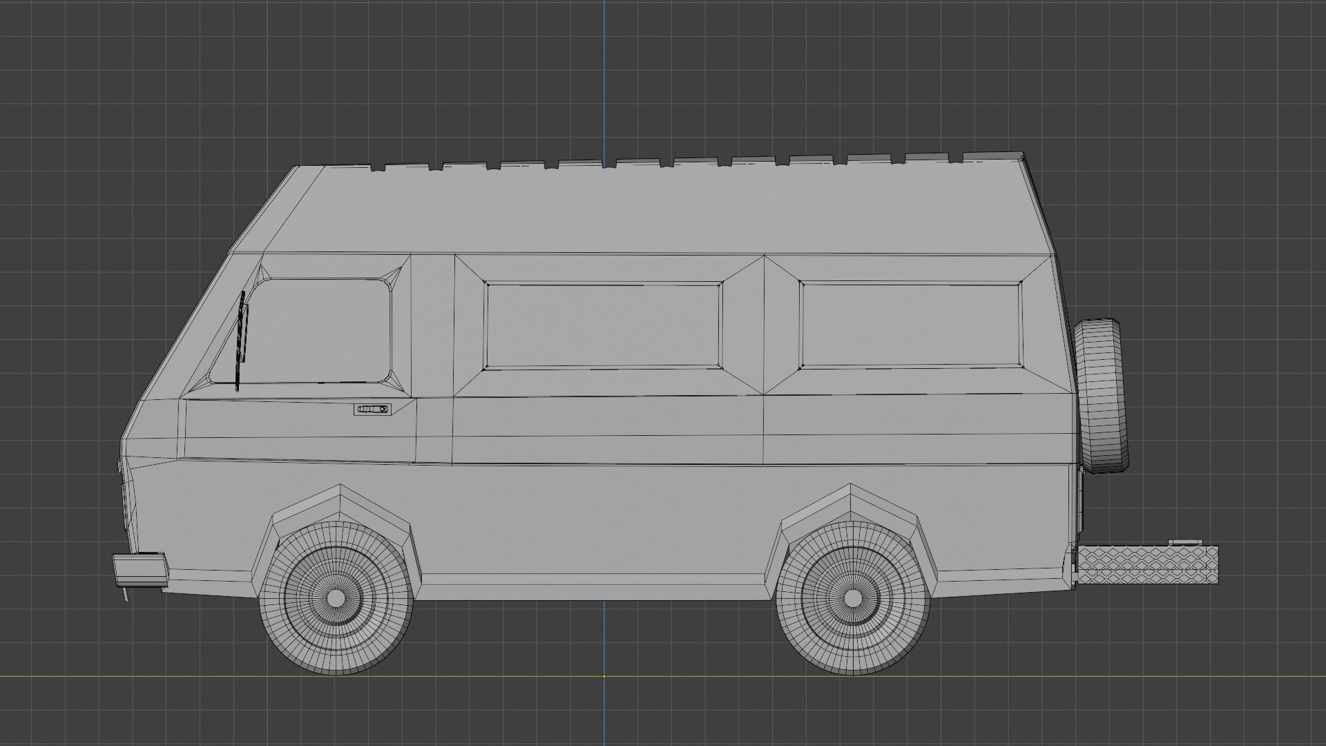 Retro Caravan Low Poly Low-poly 3D model_11