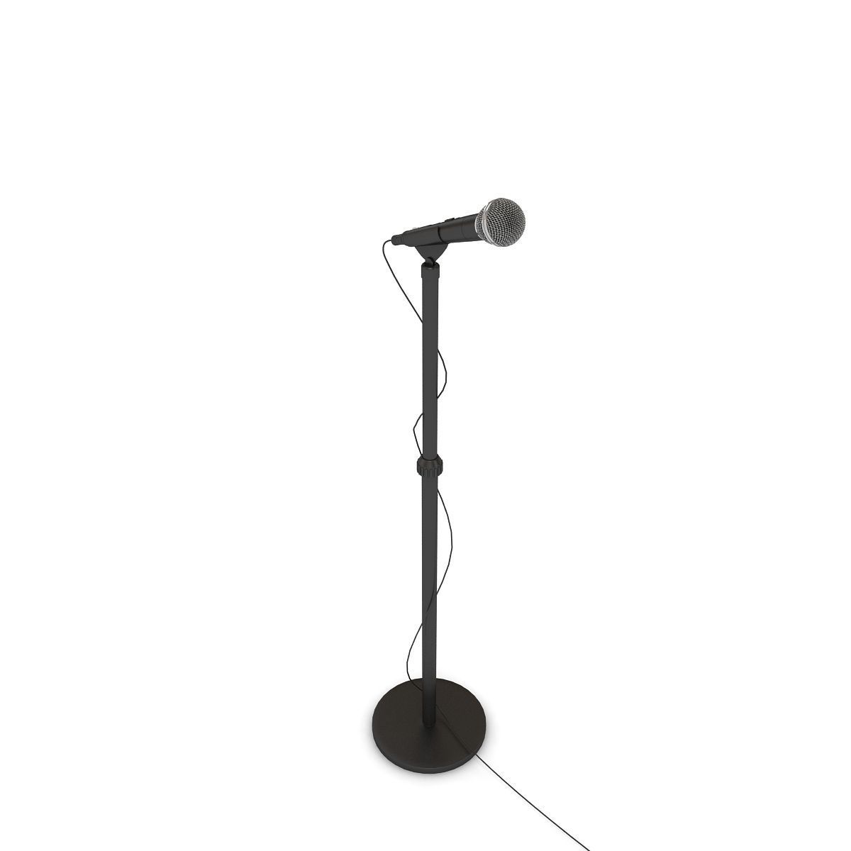 Microphone with Stand 3D model_1