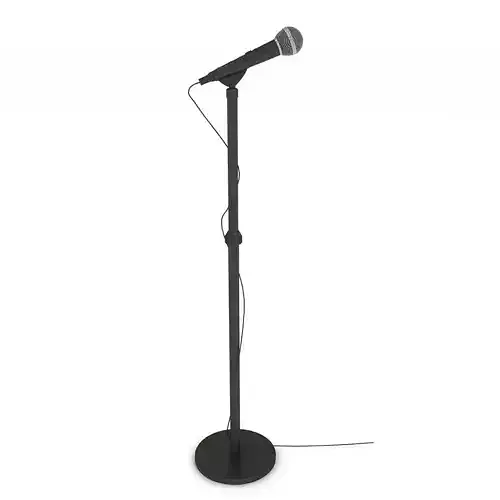 Microphone with Stand 3D model