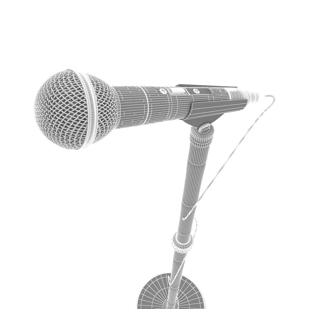 Microphone with Stand 3D model_5