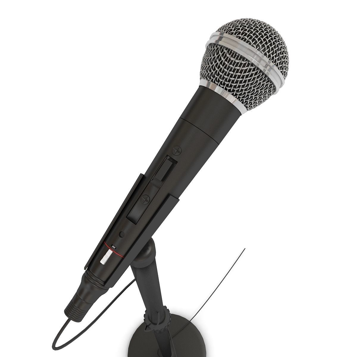 Microphone with Stand 3D model_3